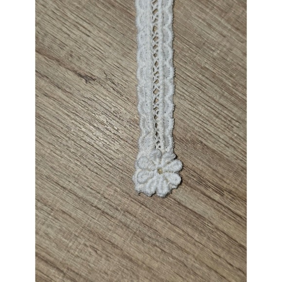 Vintage-Inspired Eyelet Lace Jabot Collar Tie-On White Cotton Prairie - Picture 6 of 8